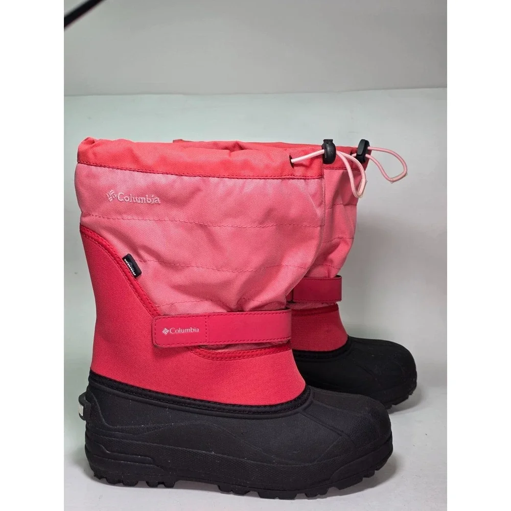 Columbia Powderbug Women's Boots Size 6 EU 38 Pink Black Rain Outdoor Snow Shoes